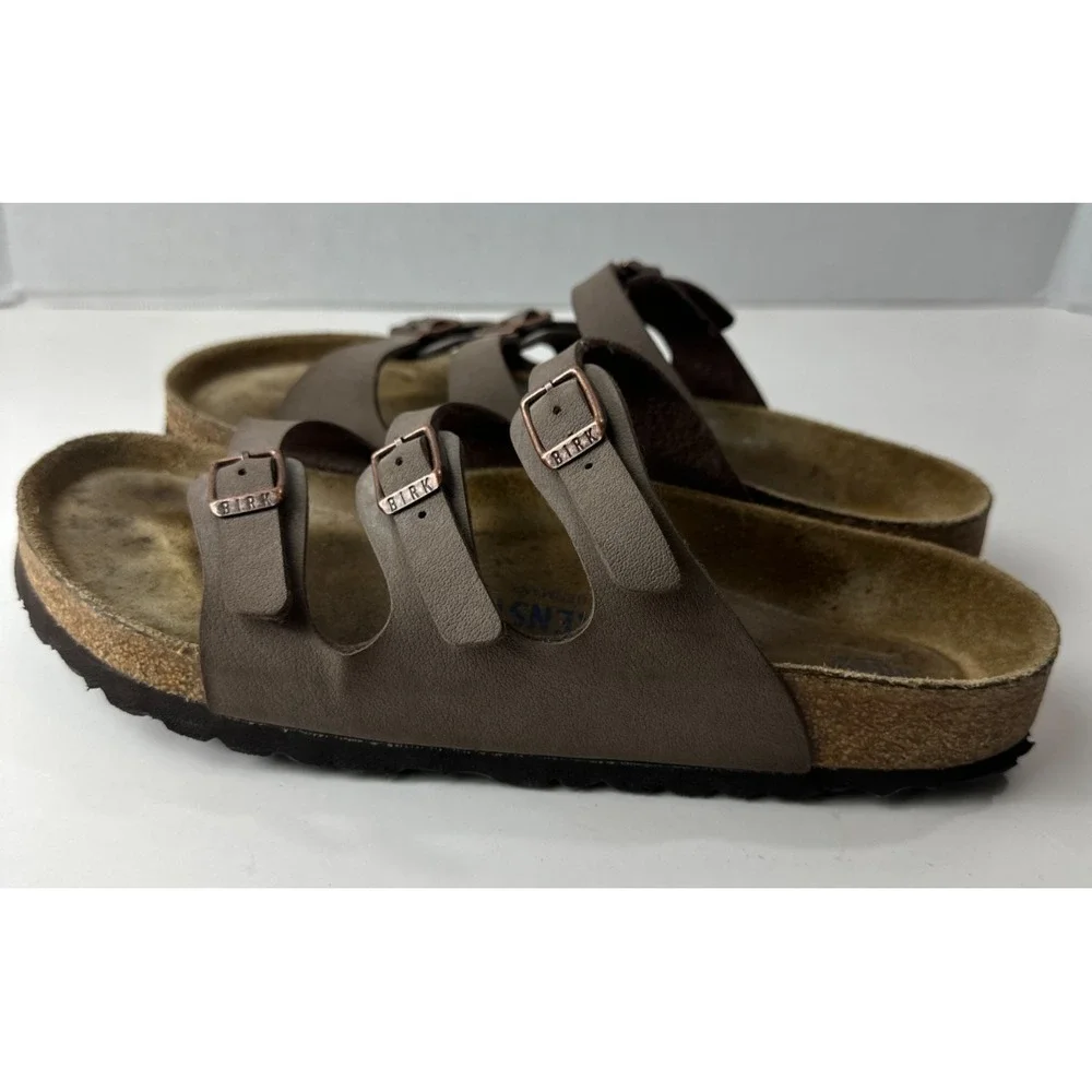 Birkenstock Florida 3 Strap Soft Footbed Sandals Brown Women's Size 40 US 9 M7 - Picture 7 of 16